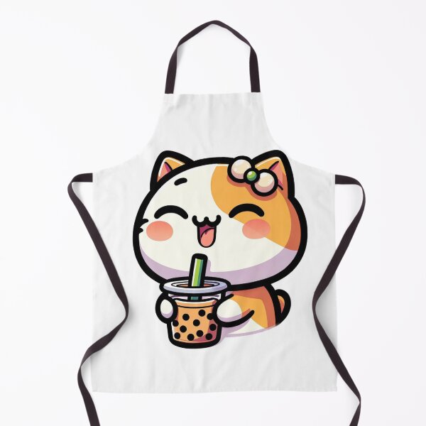 Item preview, cute cat drinking boba designed and sold by FerdiEverywhere.