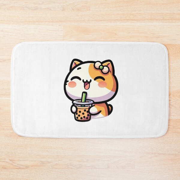 Item preview, cute cat drinking boba designed and sold by FerdiEverywhere.