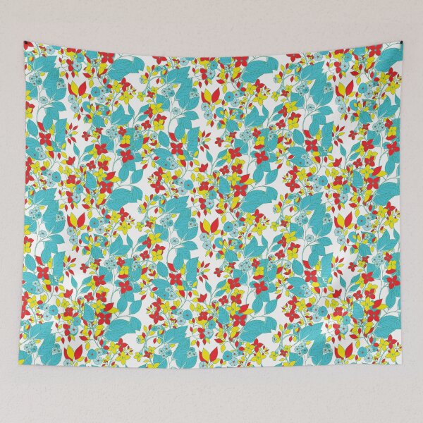Item preview, Tree in bloom blue red version white background designed and sold by GENEST-V.