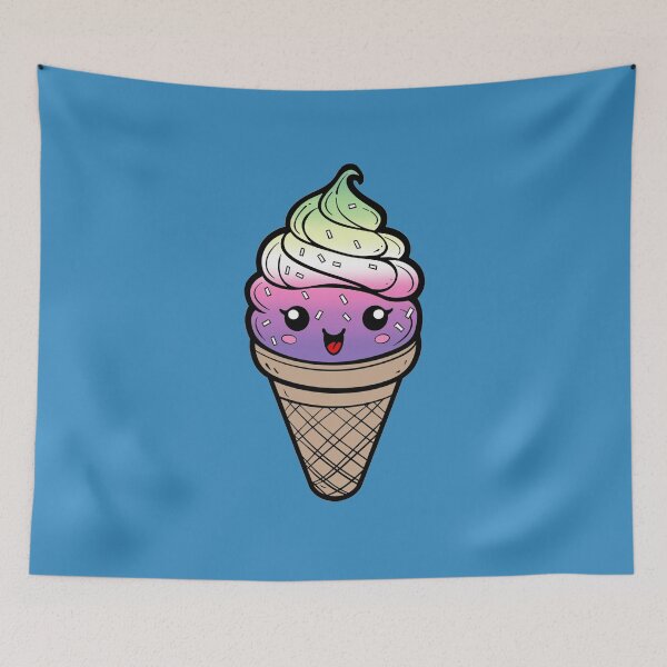 Item preview, Sweet Genderfae Pride Flag Ice Cream, Subtle Genderdoe Kawaii Ice Cream Cone Design, fae faer genderfaunet  designed and sold by Travelslightly.