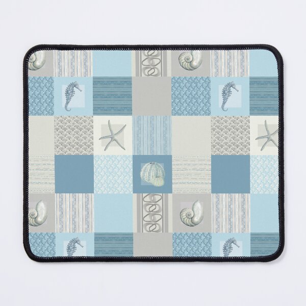 Item preview, Coastal Collection Patchwork in Blue and Neutral designed and sold by LisaLeQuelenec.