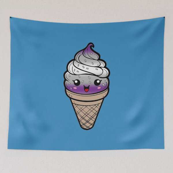 Item preview, Sweet Graysexual Pride Flag Ice Cream, Subtle Greysexual Kawaii Ice Cream Cone Design designed and sold by Travelslightly.