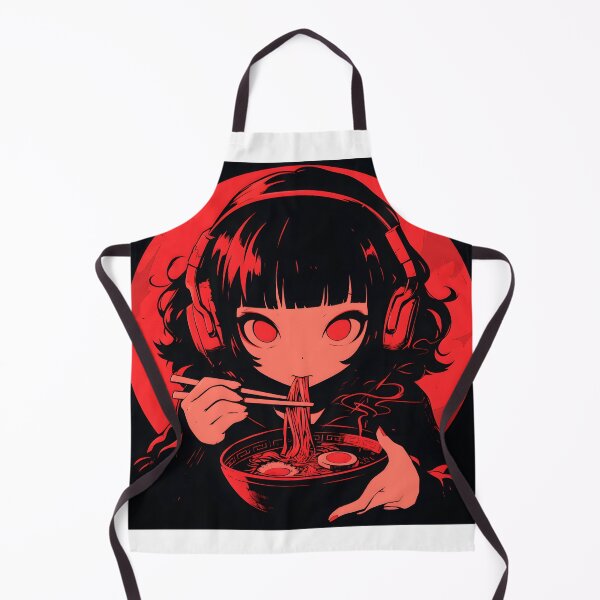 Artikelvorschau, Manga Girl With Headphones Eating Noodles entworfen und verkauft von CoolMantras.