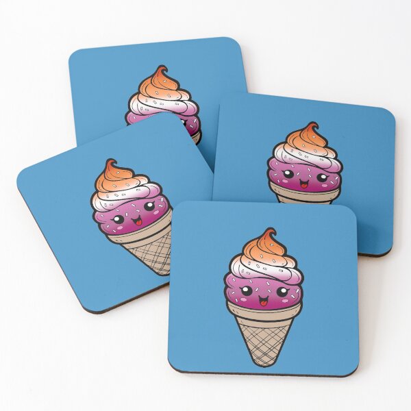 Item preview, Sweet Lesbian Pride Flag Ice Cream, Subtle Lesbian Kawaii Ice Cream Cone Design designed and sold by Travelslightly.