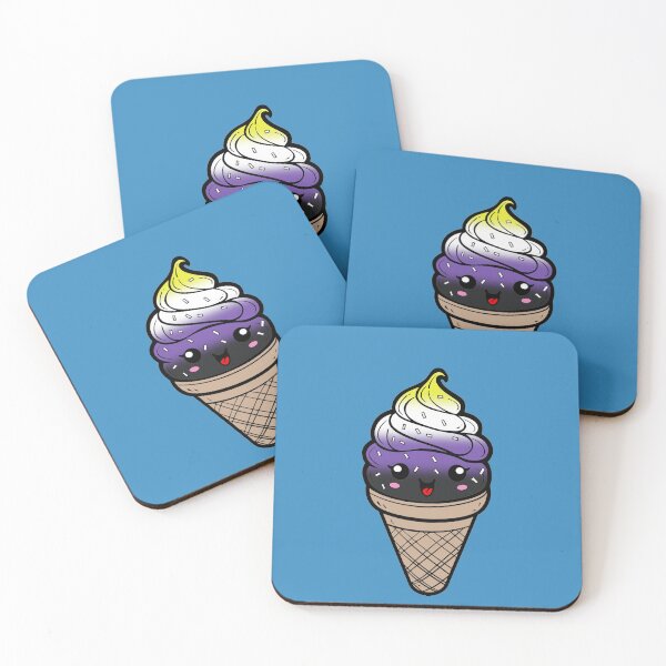 Item preview, Sweet Nonbinary Pride Flag Ice Cream, Subtle Enby Kawaii Ice Cream Cone Design designed and sold by Travelslightly.