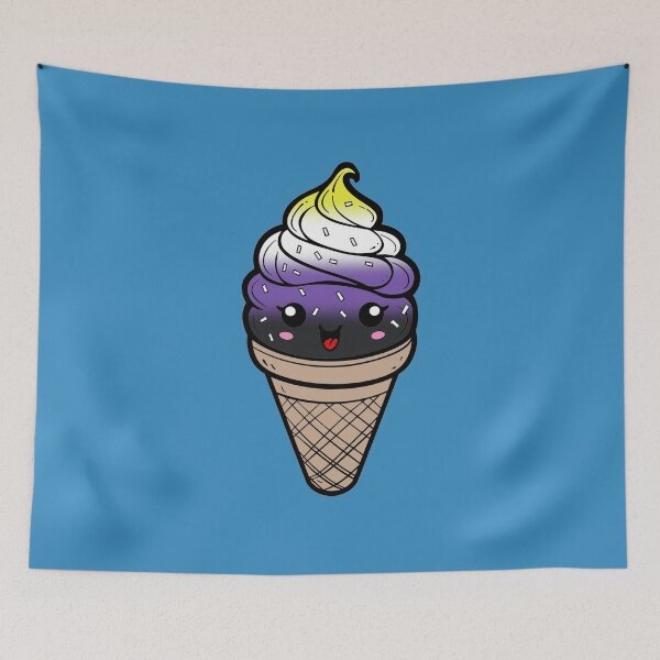 Item preview, Sweet Nonbinary Pride Flag Ice Cream, Subtle Enby Kawaii Ice Cream Cone Design designed and sold by Travelslightly.
