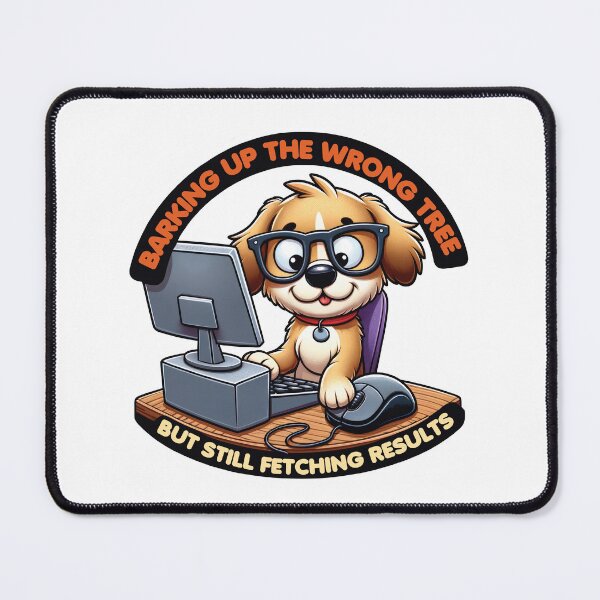 Item preview, Barking up the wrong tree, But still fetching results - Office Humor designed and sold by PrintMastery.