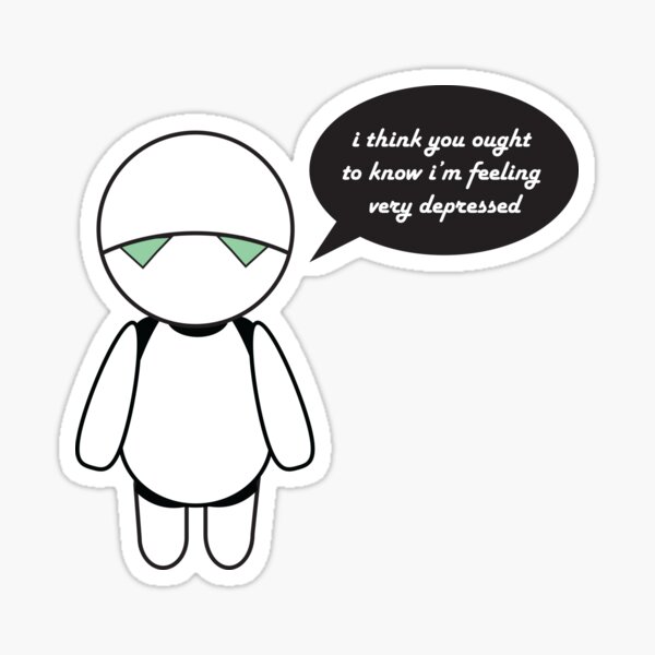 Hitchikers Guide: Marvin Sticker