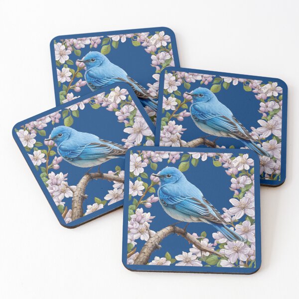 Item preview, The Mountain Bluebird With Syringa Flower Border designed and sold by taiche.