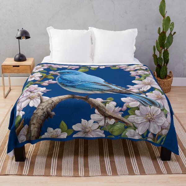 Item preview, The Mountain Bluebird With Syringa Flower Border designed and sold by taiche.