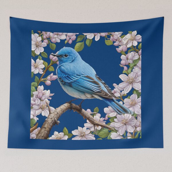 Item preview, The Mountain Bluebird With Syringa Flower Border designed and sold by taiche.