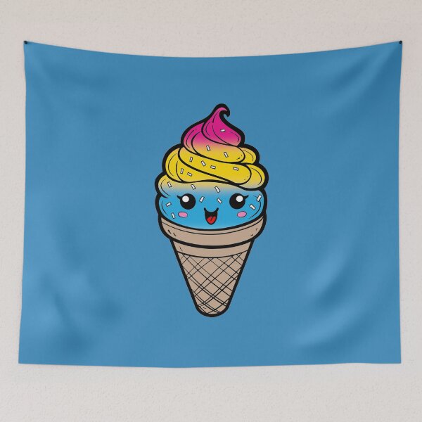 Item preview, Sweet Pansexual Pride Flag Ice Cream, Subtle Pansexual Kawaii Ice Cream Cone Design designed and sold by Travelslightly.