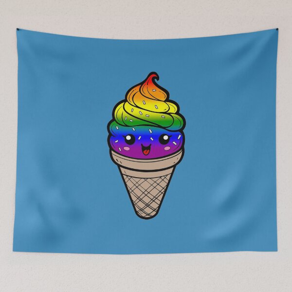 Item preview, Sweet LGBTQIA++ Pride Flag Ice Cream, Subtle Rainbow Kawaii Ice Cream Cone Design designed and sold by Travelslightly.