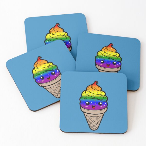 Item preview, Sweet LGBTQIA++ Pride Flag Ice Cream, Subtle Rainbow Kawaii Ice Cream Cone Design designed and sold by Travelslightly.