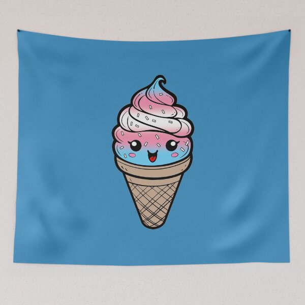 Item preview, Sweet Transgender Pride Flag Ice Cream, Subtle Trans Kawaii Ice Cream Cone Design designed and sold by Travelslightly.