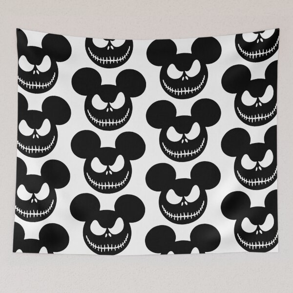 Item preview, Halloween Theme Park Ears Smile Spooky Jack Skeleton Mouse Smile Cute Black White Design designed and sold by politeillusts.