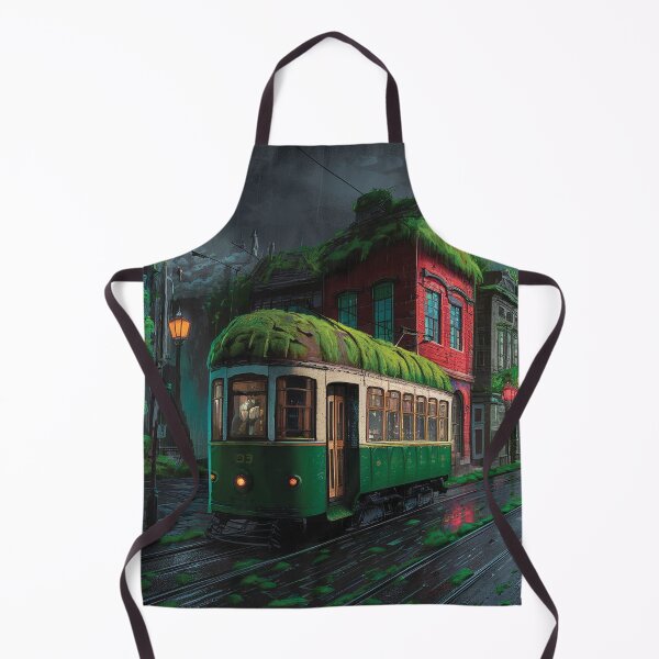 Item preview, A Vintage green tram with a moss covered tracks designed and sold by Random Designs.