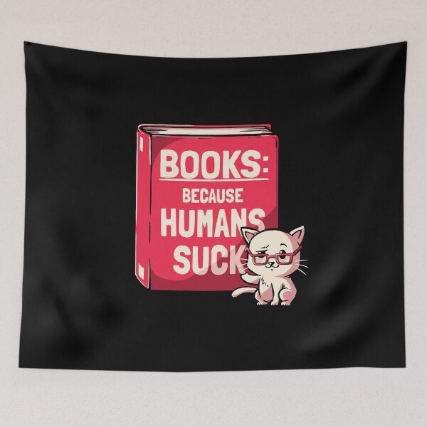 Item preview, Books Because Humans Suck - Cute Nerd Cat Gift designed and sold by koalateess.