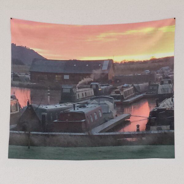 Item preview, Sunrise Narrowboat Marina designed and sold by Running-Duck.