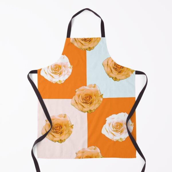 Item preview, Orange and White Checkers with Pink and White Roses - Repeating Pattern designed and sold by Victoria Rose.