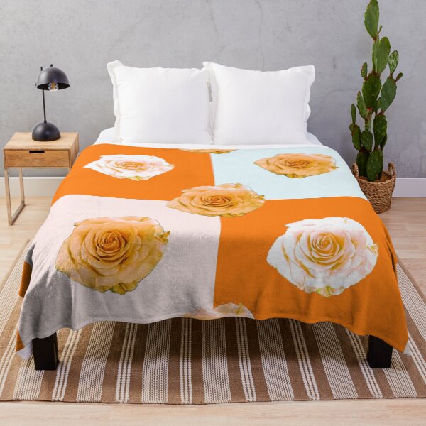 Item preview, Orange and White Checkers with Pink and White Roses - Repeating Pattern designed and sold by Victoria Rose.