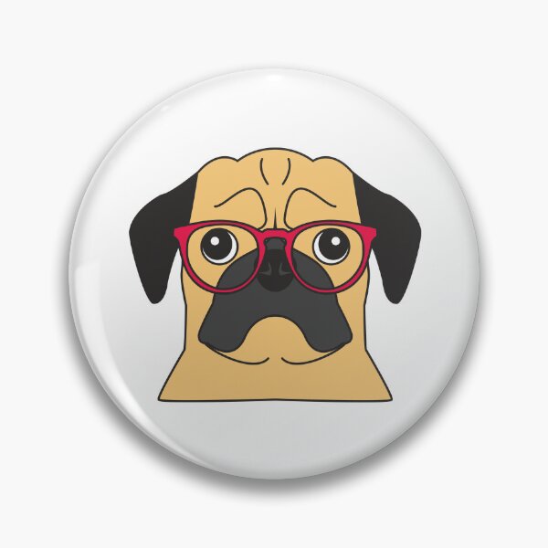 Item preview, Pug with glasses designed and sold by BoarArt.