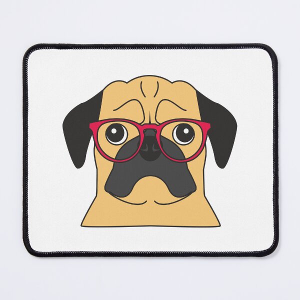 Item preview, Pug with glasses designed and sold by BoarArt.
