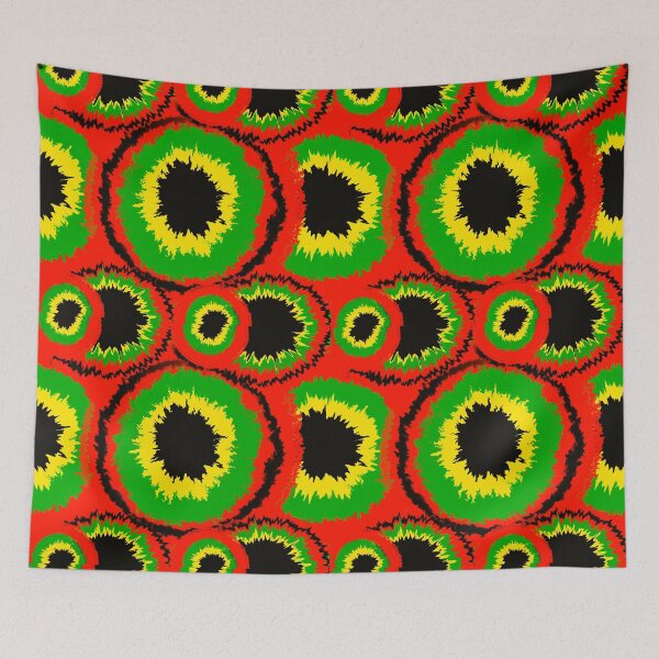 Item preview, Rasta tie dye - Retro 60s and 70s watercolor watercolour holographic  pattern black background  designed and sold by Artonmytee.