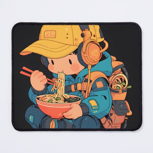 Item preview, Cute Manga Boy Eating Noodles designed and sold by CoolMantras.