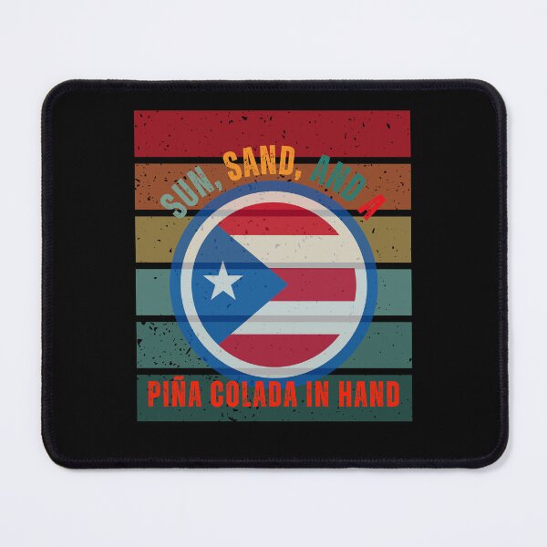 Item preview, Puerto Rico Flag Round Distressed, Sun, Sand And A Pina Colada In Hand designed and sold by Galactic-Panda.