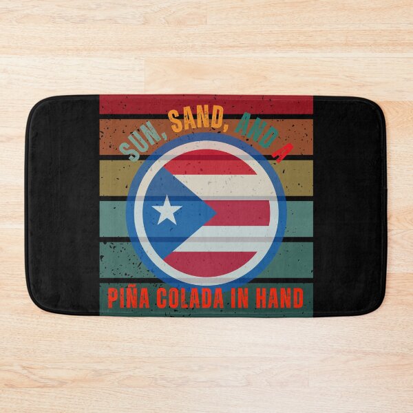 Item preview, Puerto Rico Flag Round Distressed, Sun, Sand And A Pina Colada In Hand designed and sold by Galactic-Panda.