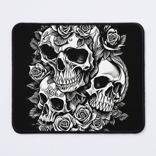 Item preview, Skull with roses skull flowers gothic designed and sold by Frostquest.