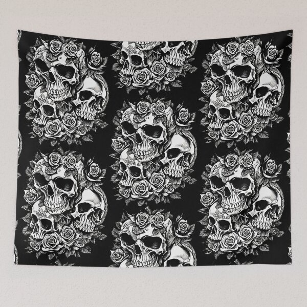 Item preview, Skull with roses skull flowers gothic designed and sold by Frostquest.