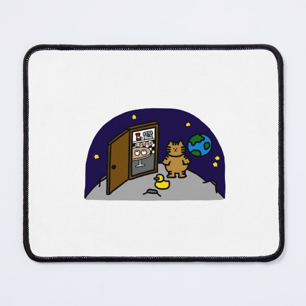 Item preview, a Cat and a Duck traveling from the cafe of the earth to the moon through the door designed and sold by superbaechoo.