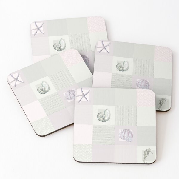 Item preview, Coastal Collection Patchwork in Pink and Neutral designed and sold by LisaLeQuelenec.