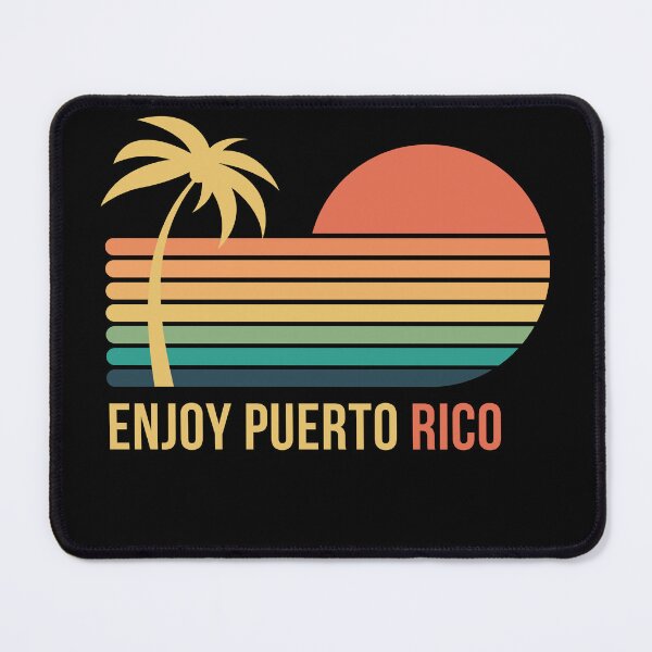 Artikelvorschau, Puerto Rico Retro Palmensilhouette, genießen Sie den Strandurlaub in Puerto Rico entworfen und verkauft von Galactic-Panda.