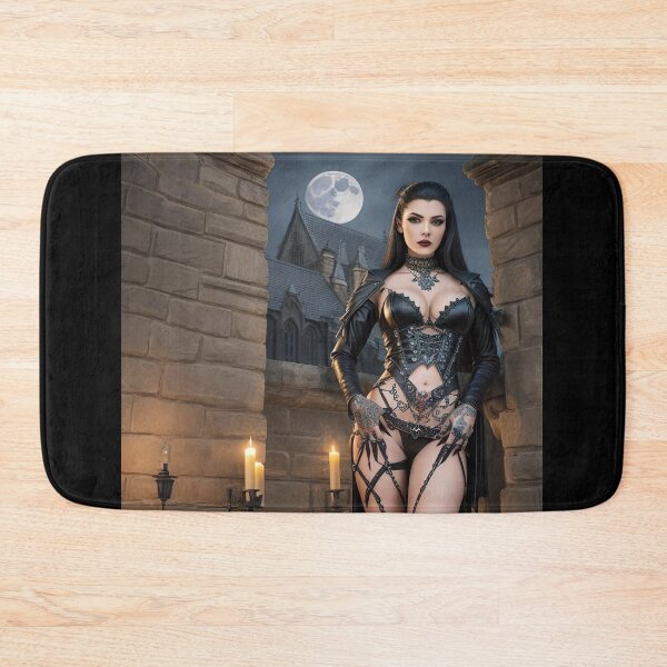 Item preview, Dark vampire beauty in front of a majestic castle under a full moon designed and sold by Frostquest.