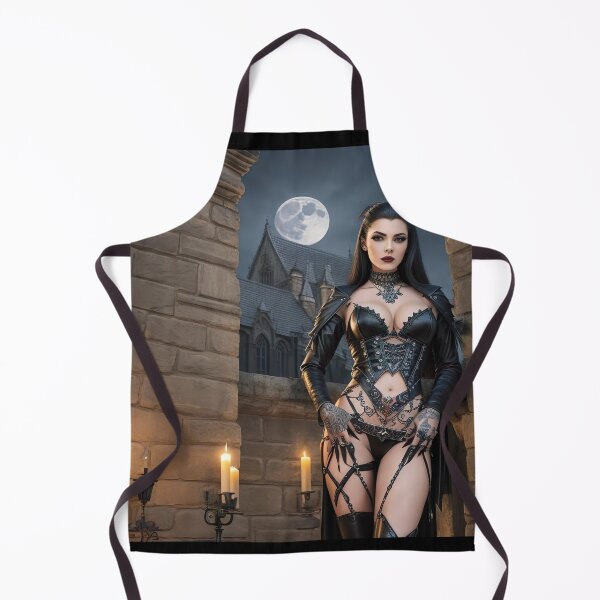 Item preview, Dark vampire beauty in front of a majestic castle under a full moon designed and sold by Frostquest.