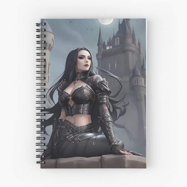 Item preview, Dark vampire beauty in front of a majestic castle under a full moon designed and sold by Frostquest.