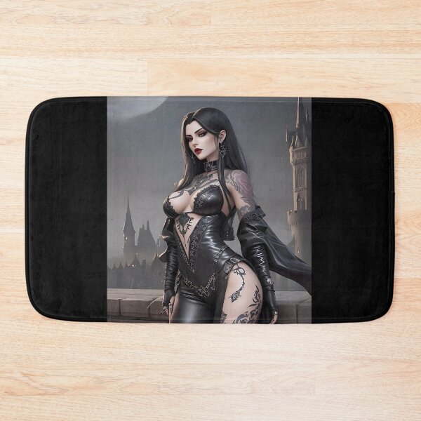 Item preview, Dark vampire beauty in front of a majestic castle under a full moon designed and sold by Frostquest.