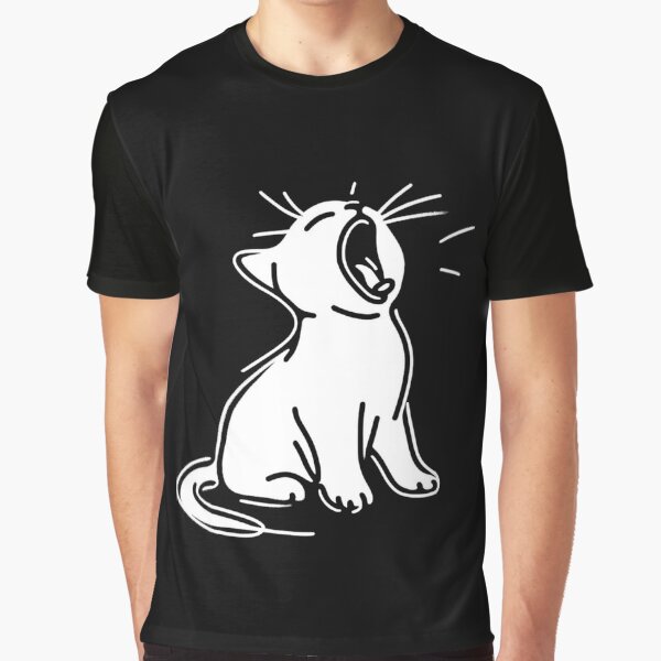 Item preview, Adorable Yawning Cat Line Art Doodle  designed and sold by DaleDigitalPro.