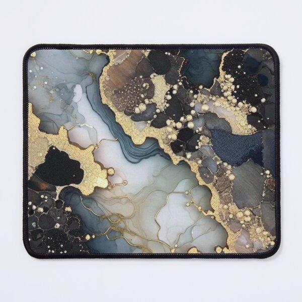 Item preview, Black and gold marble effect abstract art designed and sold by MyAbstractInk.