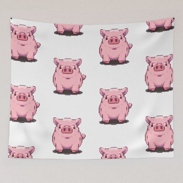 Item preview, Teacup pig pixel art - Retro vibe designed and sold by octoboobs.