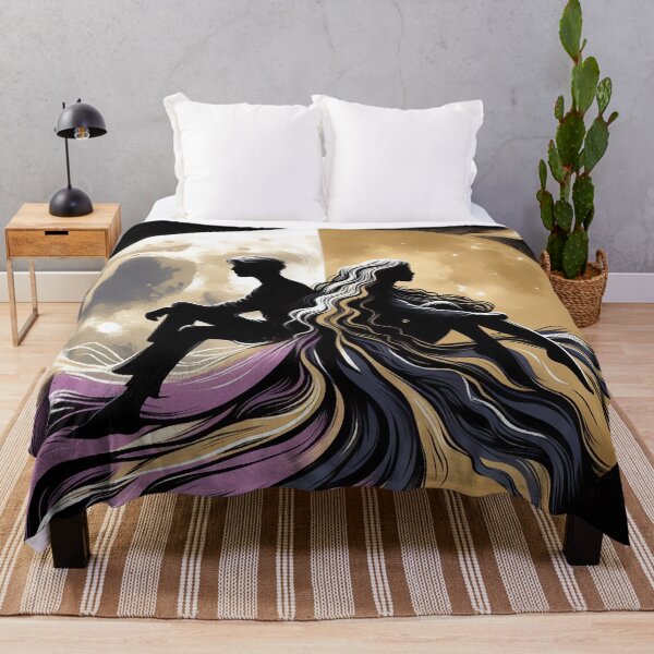 Item preview, couple in flow, space Moon, sharing differences black gold lilac designed and sold by Meena-tta.