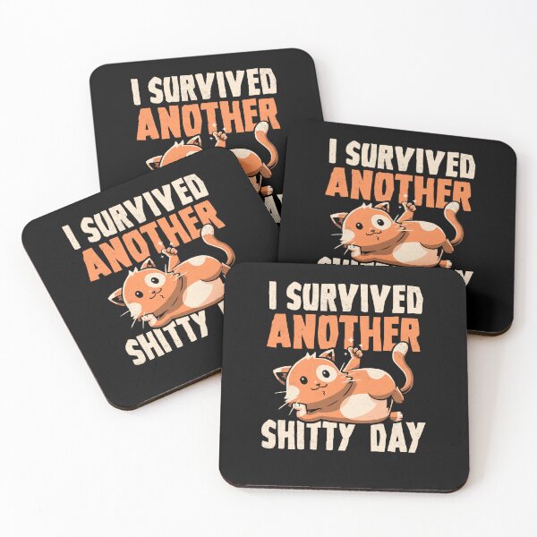 Item preview, I Survived Another Shitty Day - Funny Cute Cat Gift designed and sold by koalateess.