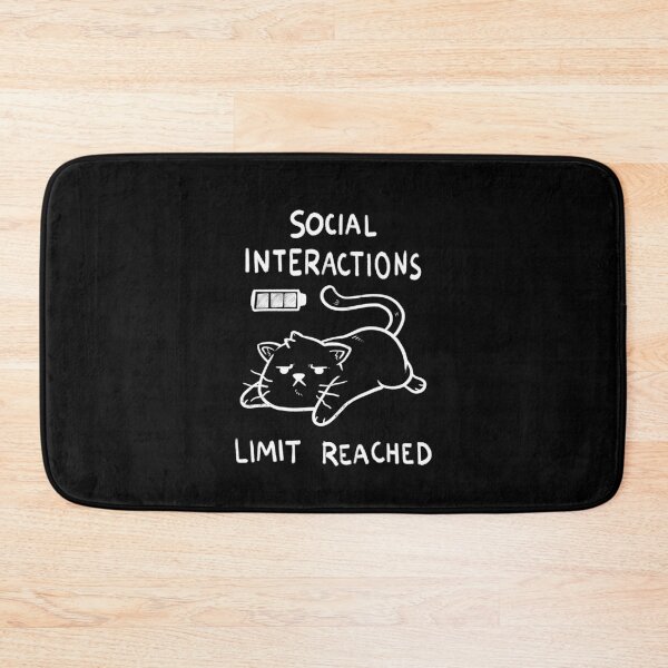 Item preview, Social Interactions Limit Reached - Funny Quote Lazy Cat Gift designed and sold by koalateess.