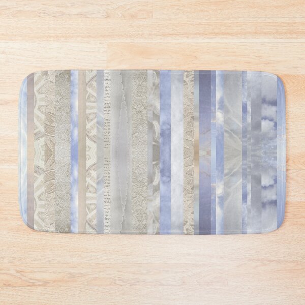 Item preview, Clouds and Carved Stone - Abstract Travel Photos of Art and Nature - Blue and Cream - Medium Variable-Width Stripes designed and sold by SageFolio.