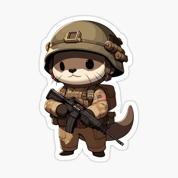 Artikel-Vorschau von Kawaii Otter-Soldat, designt und verkauft von TomFrontierArt.