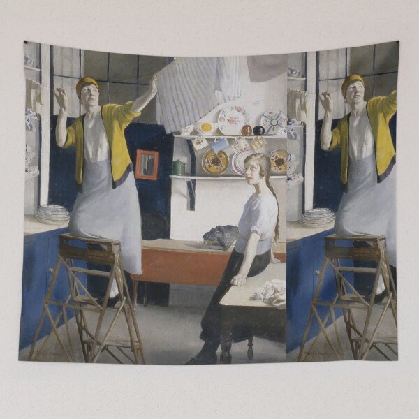 Item preview, A Kitchen Interior by Harold Charles Harvey (1874–1941), c.1918 designed and sold by Vintage Designs +.