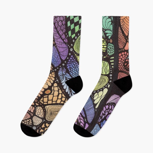 Item preview, Neurographic Rainbow Doodle Watercolor designed and sold by janannes.